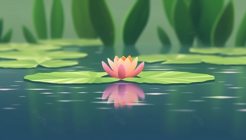 绿色唯美夏至荷塘的荷花插画背景,插画/手绘图,插画/手绘图库,插画/手绘图下载,插画/手绘